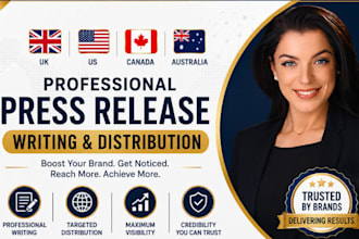 write and distribute SEO press release to USA UK canada australia news sites