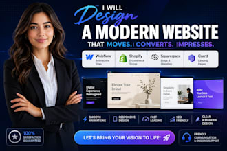 design webflow animations site shopify store squarespace blog carrd landing page