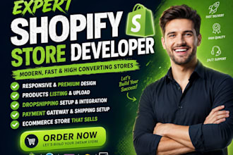 build shopify store design, redesign shopify website, shopify dropshipping store