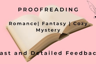 proofread your romance or fantasy ebook
