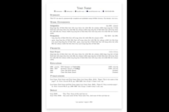 create and rewrite a professional resume, CV, and cover letter