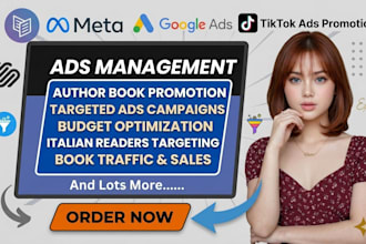 run approved facebook google ads tiktok ads promotion for italian author books