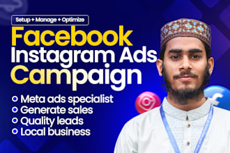 setup facebook ads advertising campaign for local business sales and leads ads