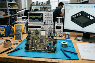 design pcb boards, iot devices, pa systems, and fusion 360 models
