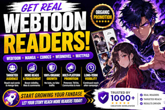 promote your webtoon manga comic or wattpad to real readers