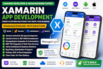 develop xamarin app, dotnet maui app, manageengine integration and enterprise