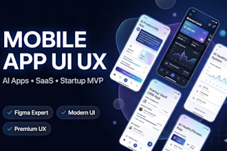 create modern mobile app UI UX design for startup and saas app