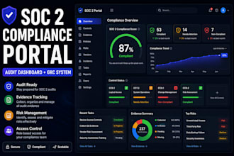 build soc 2 compliance portal, grc audit dashboard and risk management system