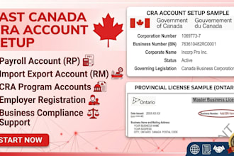 register your canada payroll account import export account and cra program