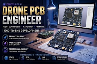 design fpv racing drone pcb, stm32 h7 flight controller, esc power distribution