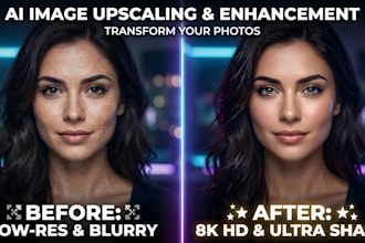 upscale, enhance and sharpen images to high resolution HD 4k