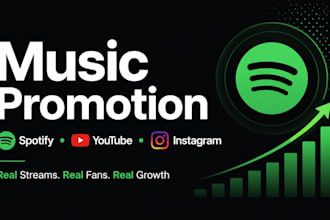 do music promotion and digital marketing for your song on spotify, youtube