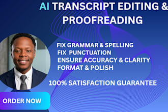 edit, proofread and clean up your ai generated transcripts
