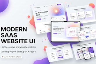 design modern saas landing page UI UX website for ai startup in figma