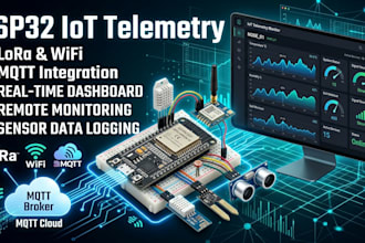 develop iot sensor and telemetry system using esp32 lora mqtt and wifi