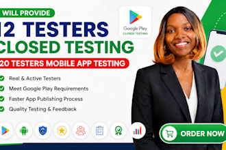 provide 12 tester closed testing 20 tester mobile app testing 12 tester