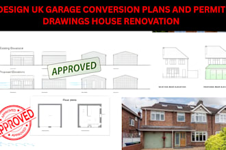 design UK garage conversion plans and permit drawings house renovation