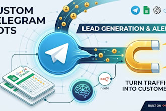 create custom telegram bot for lead generation and notifications