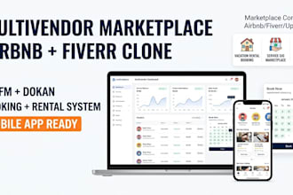 build multivendor ecommerce marketplace with app and booking system