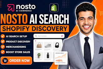 setup shopify nosto ai search product discovery merchandising
