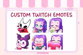 hand draw streamer emotes