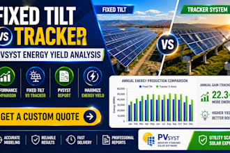 compare fixed tilt and tracker systems using pvsyst