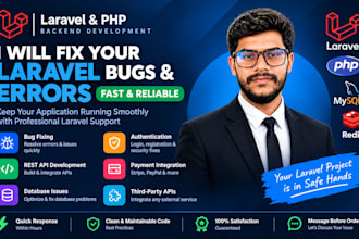 fix laravel bugs, errors, API and database issues