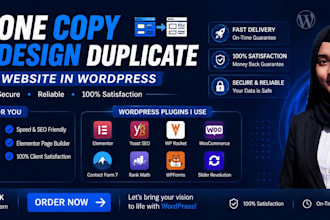 copy clone redesign duplicate or design a wordpress website using elementor