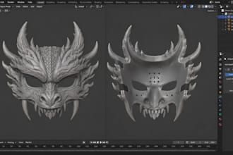sculpt 3d mask 3d helmet anime mask stl 3d cosplay armor for 3d printing