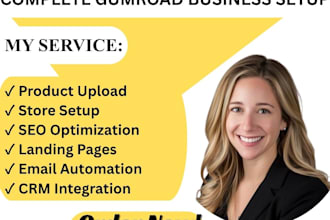 upload gumroad store digital products setup email seo landing page integration