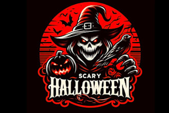make awesome halloween pumpkin mascot logo design for 1 day delivery