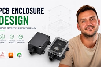 pcb enclosure cad, electronics housing, esp32 case, waterproof pcb enclosure