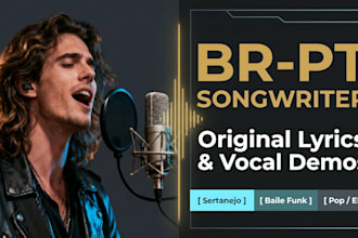 write original brazilian portuguese lyrics sertanejo record gospel a vocal demo