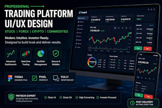 design a stock, forex, commodities trading website with livecharts and dashboard