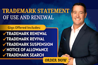 file your uspto trademark renewal, statement of use or revival