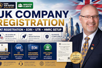 uk ltd company registration, vat registration, eori, utr and hmrc setup