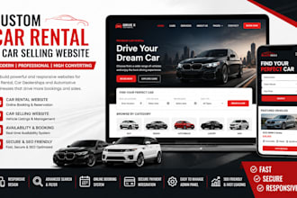 build custom car rental website, car selling website