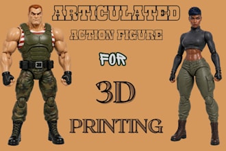 design 3d articulated action figure model bjd joint posable toys for 3d printing