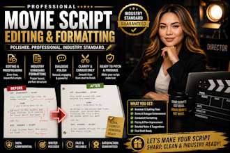 edit, proofread, and format your movie script or screenplay professionally