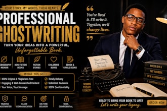 ghostwrite your fiction, non fiction, ebook , memoir or novel