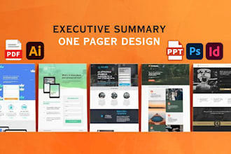 design business one pager, corporate one pager marketing flyer executive summary