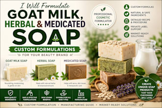 formulate goat milk soap, herbal soap, and medicated soap