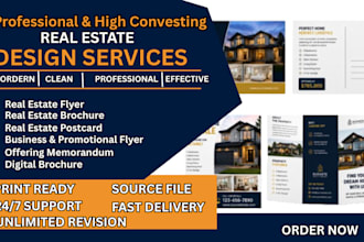 do real estate, real estate flyer, real estate postcards, and digital brochure
