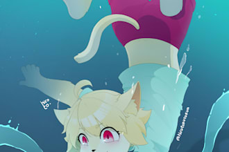 draw full color furry illustration