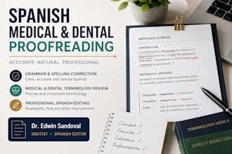 proofread and edit your spanish medical or dental content