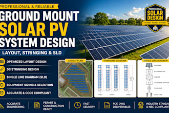 design ground mount solar pv systems with layout stringing and sld