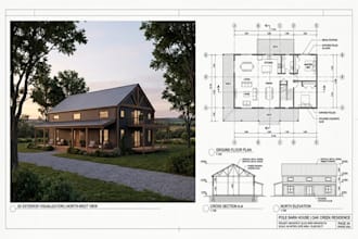 be your licensed architect design barndominium and pole barn house plans