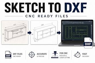 convert your sketch or PDF into cnc ready dxf files