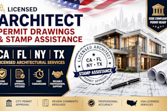 licensed california florida ny architectural pe stamp seal city permit drawings