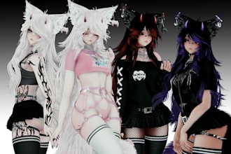 create custom vrchat avatar commision vr character furry nsfw vrc avatar lipsync